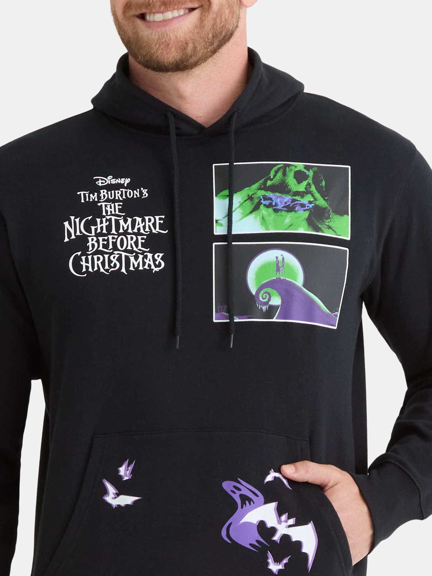 Nightmare Before Christmas Men's and Big Men's Front Back Graphic Hoodie, Sizes XS-3XL