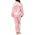thumbnail image 6 of WIBACKER 3-14T Pajamas Set for Kid Baby Boy Girl Long Sleeve Button Down Silk Sleepwear Loungewear Set Gifts, 6 of 10