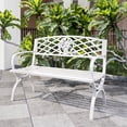 thumbnail image 2 of Belleze 50" inch Outdoor Park Bench Garden Backyard Furniture Chair Porch Seat, White, 2 of 5