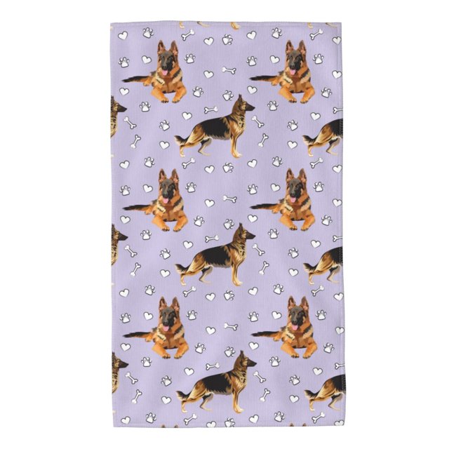 Balery German Shepherd Dog Toalla de Microfibra Premium con Estampado – 27.5x16 pulgadas, Alta Absorción, Suave y Aterciopelada, Secado Rápido