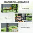 thumbnail image 4 of Outsunny 8' x 5' Grill Gazebo, Double Tiered Outdoor BBQ Gazebo with LED Light, 2 Side Shelves, Hooks and Bottle Opener for Patio Yard, Dark Brown, 4 of 9