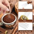 thumbnail image 5 of Herramienta para máquina de café, aguja dispensadora de café sin aguja afilada, herramienta de mezcla de café en polvo de acero inoxidable con bolígrafo de hierro de sujeción y cuchara para granos de, 5 of 5