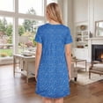 thumbnail image 3 of Dakimoe Nightgowns for Women-Night Dress with Lace Trim Pleated Sleepshirt Casual Print Sleepshirt, 3 of 8
