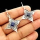 thumbnail image 3 of Pendientes con Zafiros Pendientes Minimalistas Vintage Pendientes Calados Flores Talladas, 3 of 6