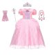 thumbnail image 1 of Vestido de fiesta de tul en capas de malla de sirena pequeña de Ariel, vestido rosa para niñas, disfraz de princesa para niños 7-8T(140) Gao Jinjia LED, 1 of 2