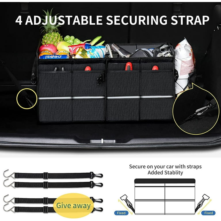 AstroAI Car Trunk Organizer, Folding Cargo Storage, Multi-Compartment Auto  Products, SUV 2/3 Section Collapsible Storage Box, 74L, Black