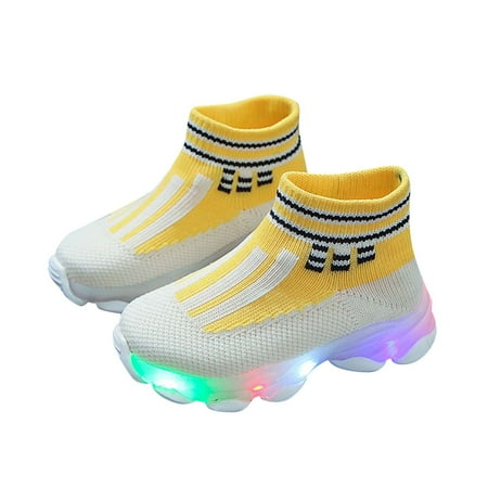 

Odeerbi Clearance Girls Sneakers Toddler Infant Kids Baby Girls Boys LED Light Shoes Casual Shoes Sports Shoes