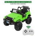 thumbnail image 4 of UBesGoo 12V Kids Battery Truck Powered Electric Rugged 4-Wheeler Ride-On Car with LED Headlights, Music, Remote Control - Green, 4 of 11