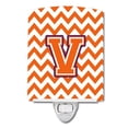 thumbnail image 1 of Carolines Treasures CJ1062-VCNL Letter V Chevron Orange & Regalia Ceramic Night Light, 1 of 1