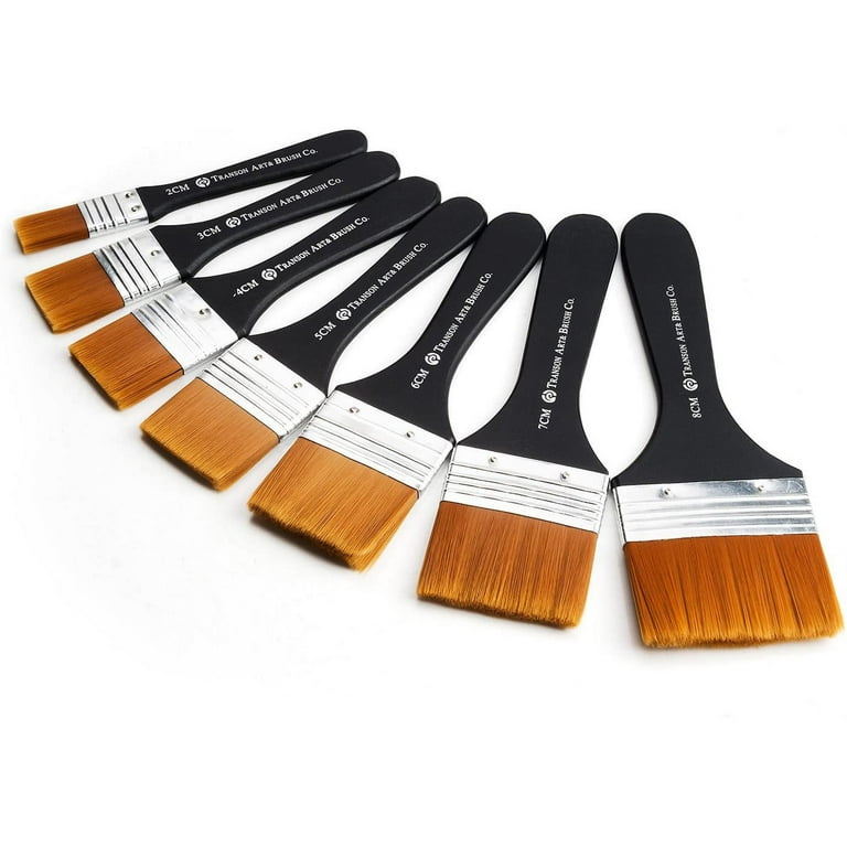 ARTIST FLAT PAINT BRUSH FOR ACRYLIC OIL PAINTING WATERCOLOR LARGE BRUSHES  SET E