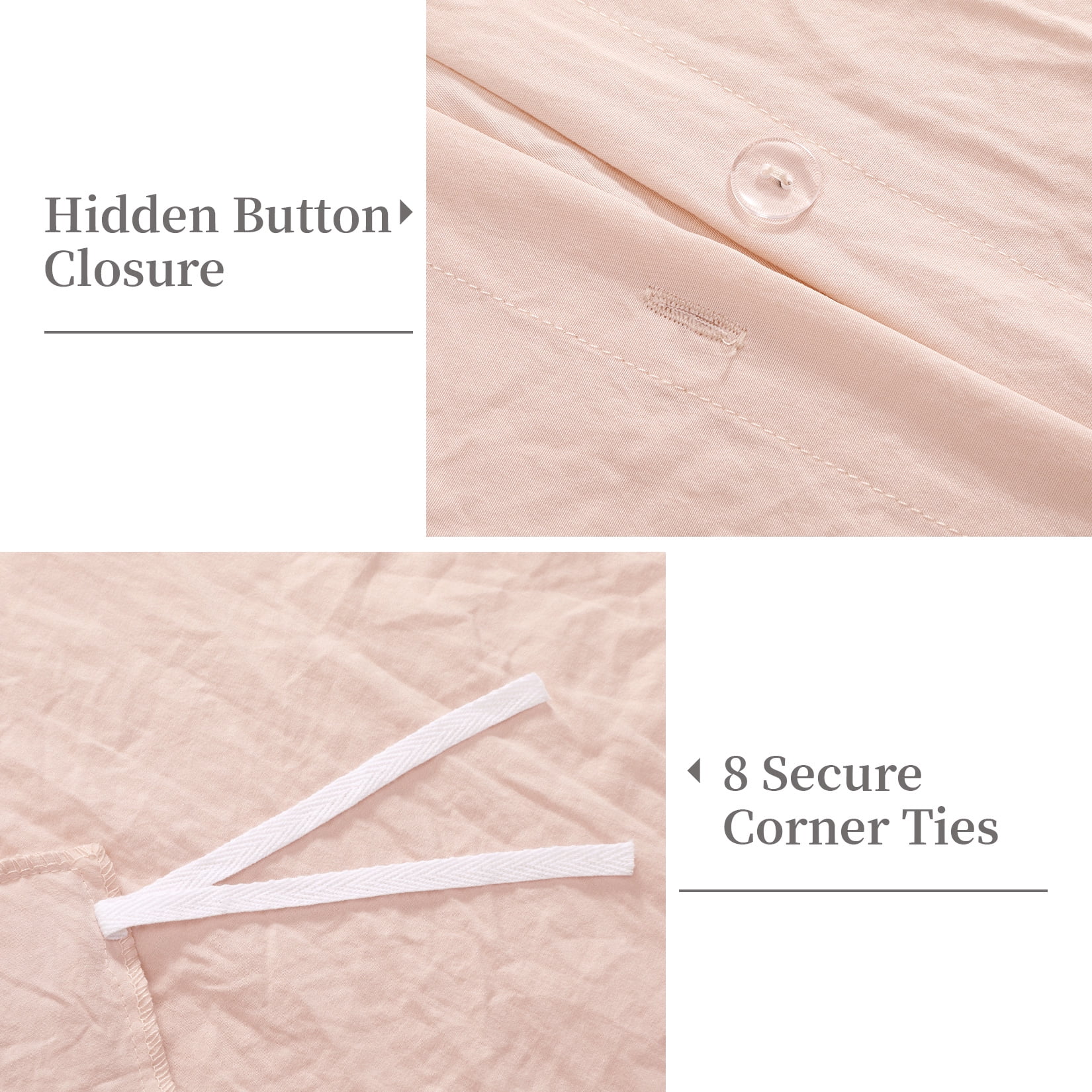 EastVita Queen Duvet Cover Set, Soft Washed Pink Ruffle Duvet Cover 3 Pieces 1 Duvet Cover, 2 Pillowcases) Home Bedding Duvet Cover Set