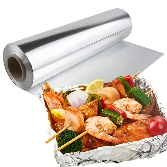 Roll Of Heavy-Duty Heat-Resistant Aluminum Foil, 393.7 Inch Disposable Non-Stick Packaging For Baking, Grilling And Food Preservation - Suitable For Home And Commercial Use