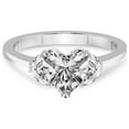 thumbnail image 3 of 3 Carat IGI Certified Heart Shape Lab Grown Diamond Engagement Ring | 14K White Gold | Antonia Three Stone Half Moonset Diamond Ring | FG-VS1-VS2 Quality Friendly Diamonds, 3 of 5