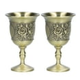 thumbnail image 2 of Copa De Metal, Copa De Vino Vintage, Patrón De Crisantemo, Estilo De Corte Vintage, Mano De Obra Exquisita, Pequeño Portátil Para Regalo Para Bebidas De Bar, 2 of 7