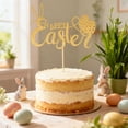 thumbnail image 6 of Gold Alphabet Easter Egg Cake Topper Flag, Pre-Cut Paper Party Insert – Sturdy Thick Cardboard Dessert Decoration for Birthday Wedding Baby Shower, Easy Plug-In Non-Fade Celebration Accents, 6 of 6