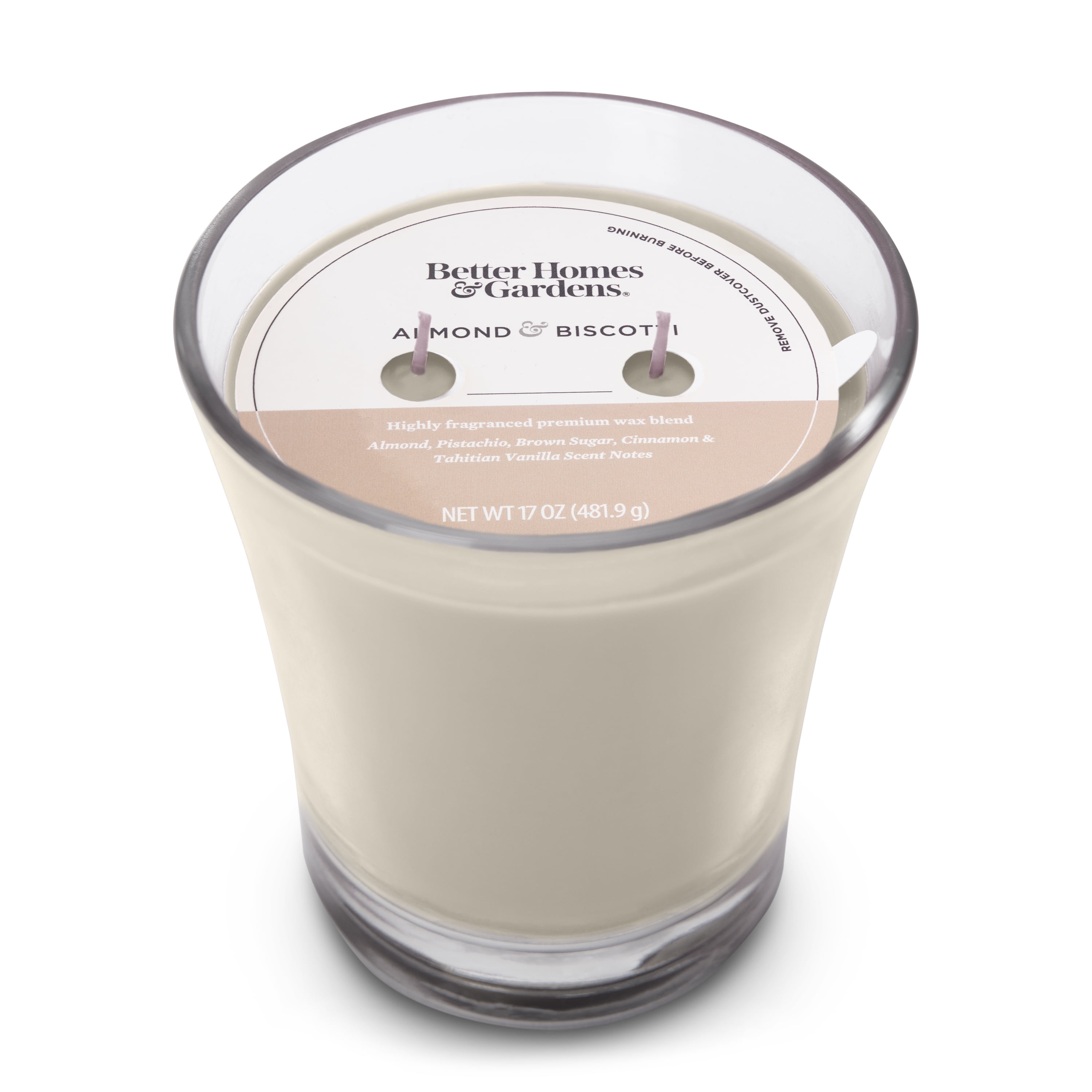 Better Homes & Gardens 17oz Almond & Biscotti Scented 2-Wick Jar Candle