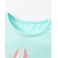 thumbnail image 2 of Bellafa Toddler Girl Short Sleeve Shirts Cotton Cartoon Graphic T-Shirts Kid Girls Crewneck Ruffle Hems Tees Tops for 3-8 Years, 2 of 7