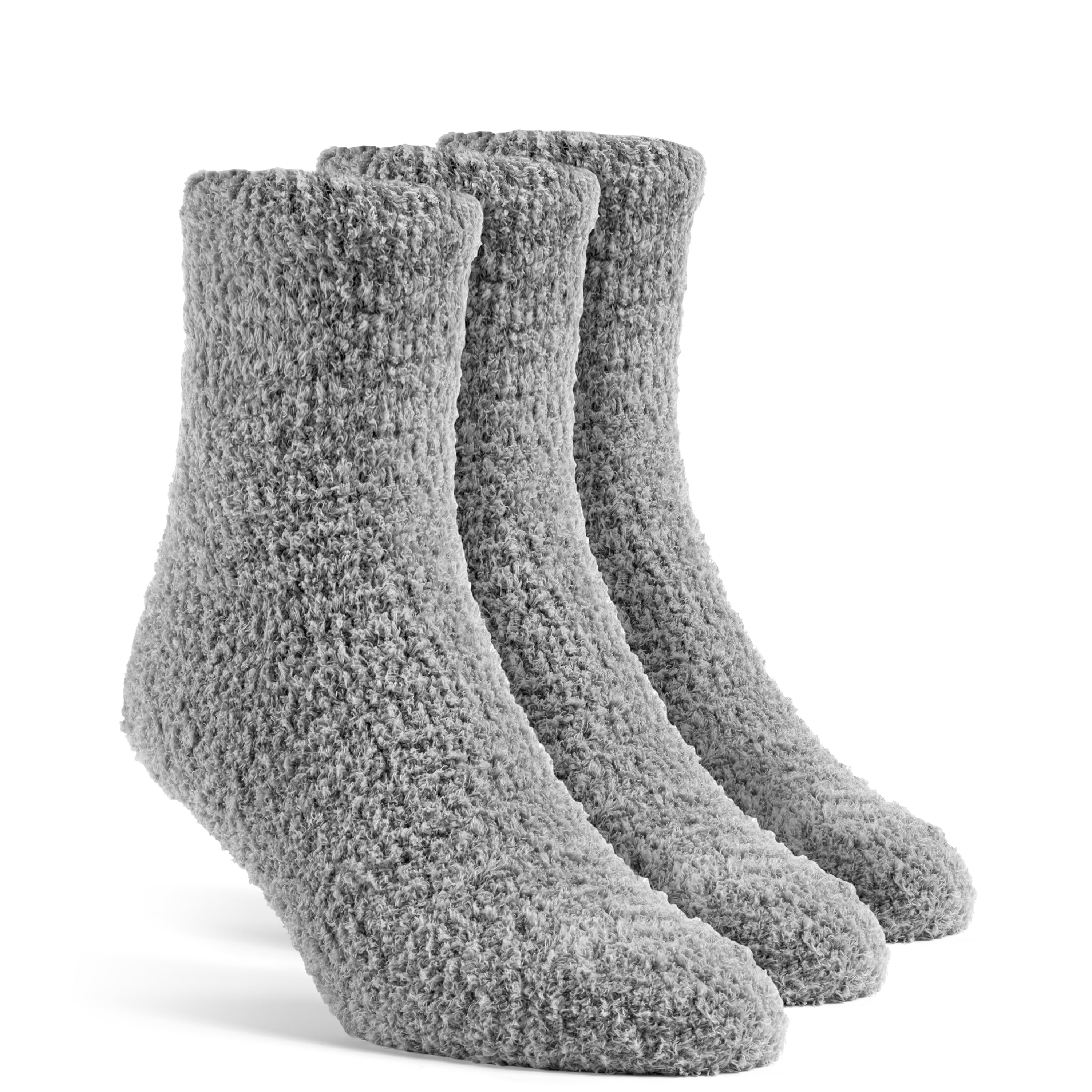 YolBer Women's Fluffy Quarter Fuzzy Socks 3 Pairs