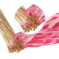 thumbnail image 4 of Unique Bargains Lace Silk Ribbon Fairy Sticks Wands for Wedding Party, Fuchsia/Pink 25 Pack, 4 of 5