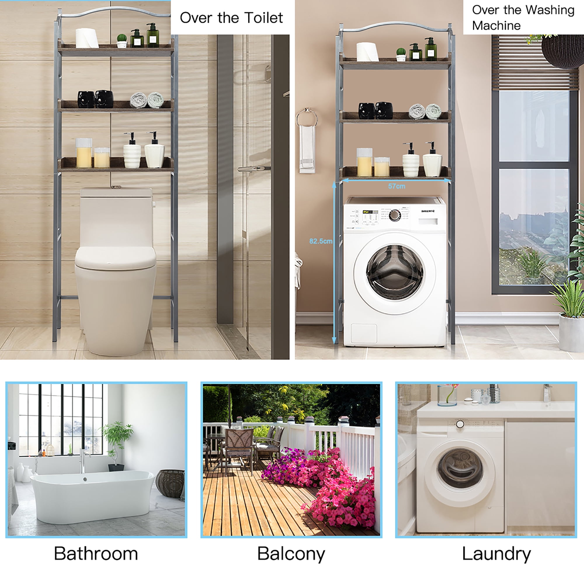Costway 3-Tier Bathroom Spacesaver Storage Rack