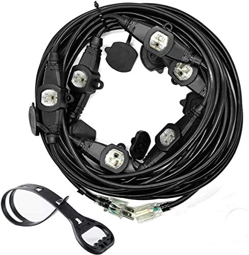 50 Ft Outdoor Black Extension Cord 3 Electrical Power Outlets Durable Black 