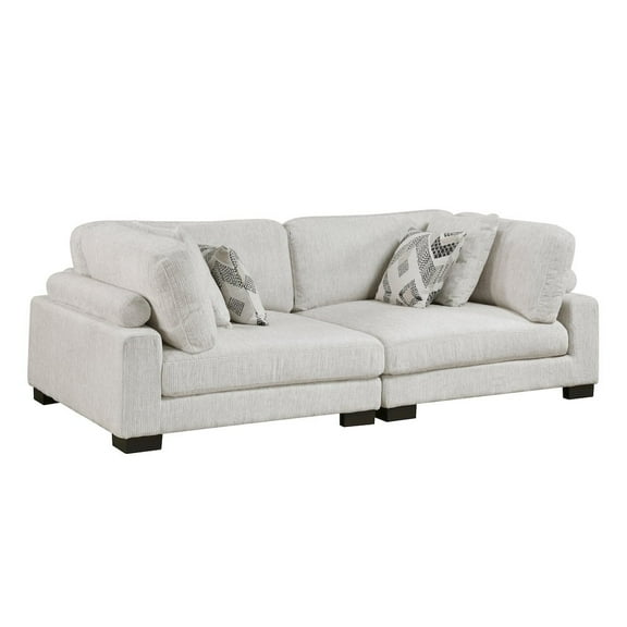 Lexicon Corydon Microfiber Love Seat in Beige