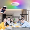 thumbnail image 2 of TALOYA Alexa Ceiling Light Smart, WiFi, Compatible with Google, 15.8 Inch Modern Dimmable Flush Mount LED Light Fixture for Living Room Office Kitchen, 28W RGBW, 2 of 7