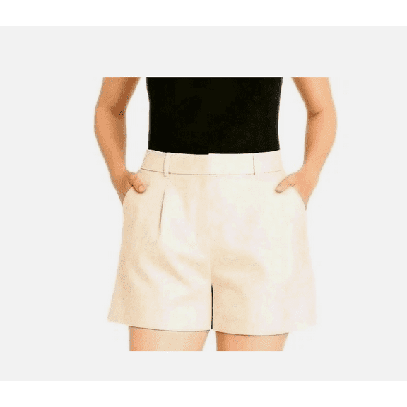 Banana Republic Size 14 Women's Pleat Front Shorts, Ivory Tan