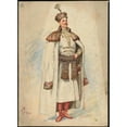 thumbnail image 2 of W. Fasienski 11x14 Black Ornate Wood Framed Double Matted Museum Art Print Titled: Unidentified Italian Opera Costume Design Plate 6 (1905), 2 of 5