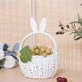thumbnail image 6 of Easter Basket, Furenl Handheld Rabbit Ear Hanging Basket Easter Fashion Foldable Vegetable Basket Sundries Storage Box, Yellow, 6 of 9