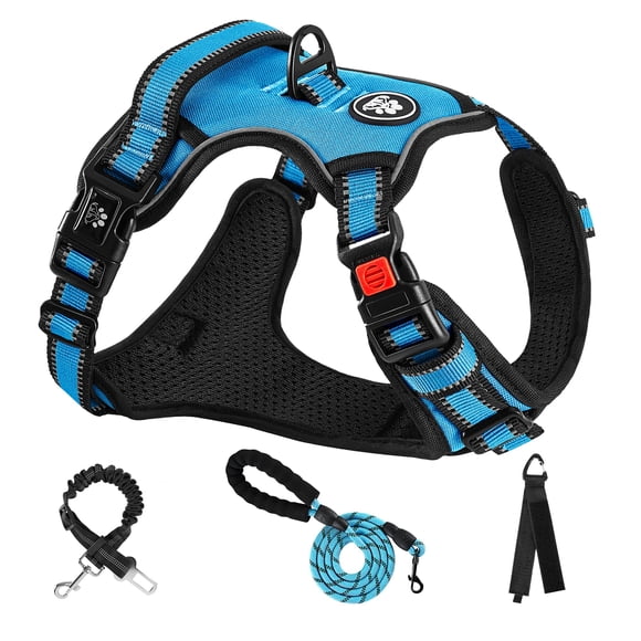 Arnés para perros NESTROAD, ajustable, Oxford, sin tirones, con correa, azul