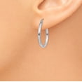 thumbnail image 3 of 14K White Gold Lightweight Hoop Earrings, 3 of 4