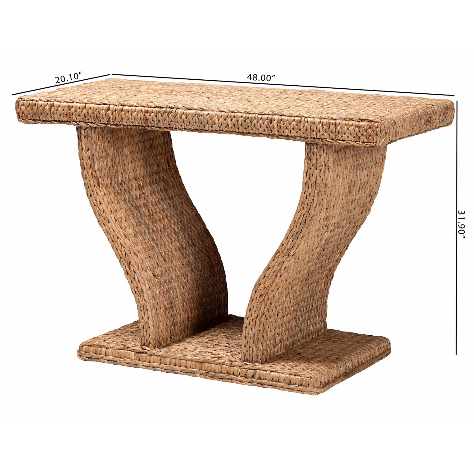 bali & pari Alyssa Boho Console Table, Natural Brown
