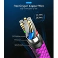 thumbnail image 2 of Purple 3ft PD Cable for Lenovo Legion Y700 (2025)/Tab P12/Pro - Type-C to USB-C Fast Charger Cord Power Wire Sync Braided Purple, 2 of 7