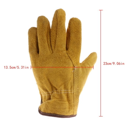 

TIERPOP 1Pair Cowhide Safety Protective Gloves Welding Welder Work Repair Wear-Resistant