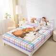 thumbnail image 4 of Erosebridal Kid Capybara Rabbit Bed Sheets, Buffalo Stripes King Sheets, 4pcs, 4 of 5