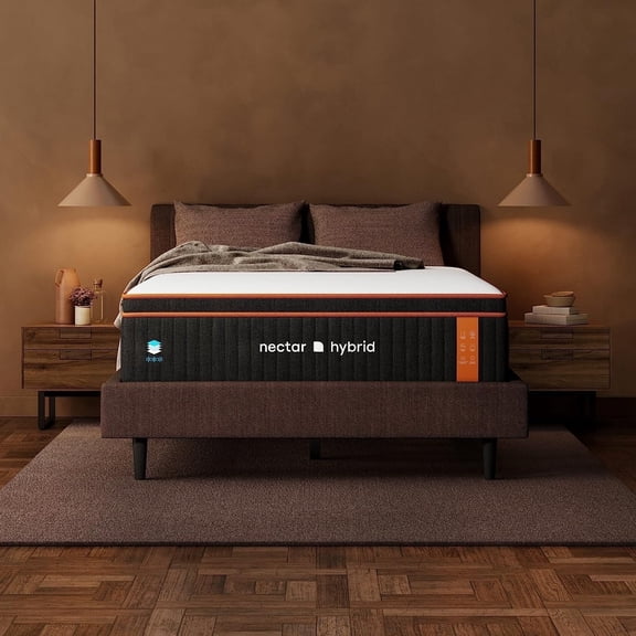 Nectar Luxe Hybrid 14” Twin Mattress - Medium Firm - Memory Foam & Innerspring Coils - Cooling Fibers - 3” Pressure Relief Layer - Mattress in a Box - 365-Night Trial & Forever Warranty