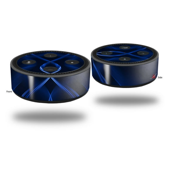Skin Wrap Decal Set 2 Pack for Amazon Echo Dot 2 - Abstract 01 Blue (2nd Generation ONLY - Echo NOT INCLUDED)