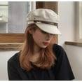 thumbnail image 3 of Women Yacht Captain Sailor Hat PU Newsboy Cabbie Baker Boy Peaked Beret Cap, 3 of 4