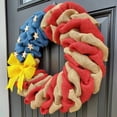 thumbnail image 3 of July 4th Wreath Americana Patriotic Wreath Handcrafted Memorial Day Wreath Festival Garland Decoration Front Door Wall Home Decor, 3 of 7