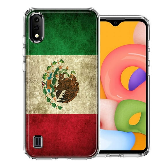 MUNDAZE For Samsung A01 Mexico Flag Design Double Layer Phone Case Cover