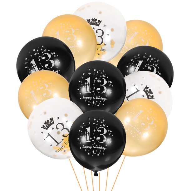 KAKOWELY 12 globos de látex para decoración de cumpleaños número 13.