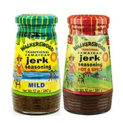 Walkerswood Traditional Jamaican Jerk Seasoning Mixed Pack (1 Jar of MILD, 1 Jar of HOT & SPICY at 10oz Each)
