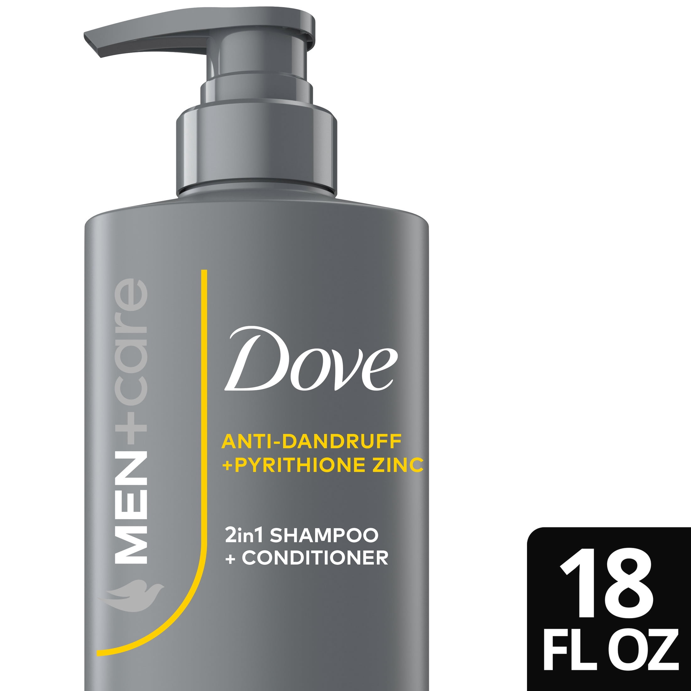 (4 pack) Dove Men+Care 2-in-1 Shampoo + Conditioner to Improve Scalp Health Anti-Dandruff with Pyrithione Zinc, 18 fl oz