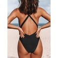 thumbnail image 2 of CUPSHE Women's Plunging One Piece Swimsuit Tie Front Bathing Suit, 2 of 4