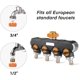 thumbnail image 3 of 4 Wege Verteiler Wasser, 3/4" y 1/2" Wasser Verteile Mit Adapter Zu Gartenschlauch Wasserhahn Und Bewsserungsuhr, Wasserdurchfluss Regulier Und Absp, 3 of 5