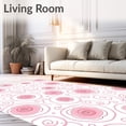 thumbnail image 2 of ODIKA 6'x9' Machine Washable Non-Slip Area Rug, Luxurious Floral Swirl Elegant Decorative Accent High Traffic Rug, Pink, 527820, 2 of 7