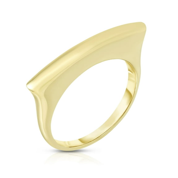 14k Yellow Gold Square Bar Ring, Size 7