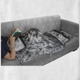 thumbnail image 6 of Letter J Soft Flannel Fleece Throw Blanket, Worn Look Initials Majuscule J Old Fashion Royal Letters Grey Design, Cozy Plush for Indoor and Outdoor Use, 60" x 80", Black Grey, by Ambesonne, 6 of 6