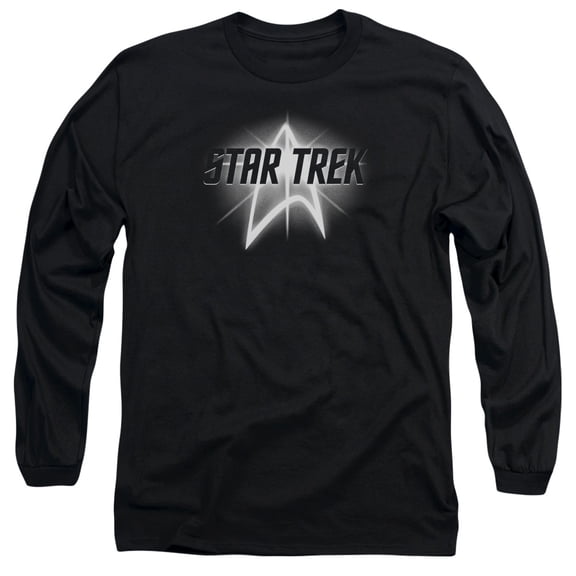Star Trek Glow Logo Long Sleeve Adult 18/1 T-Shirt Black